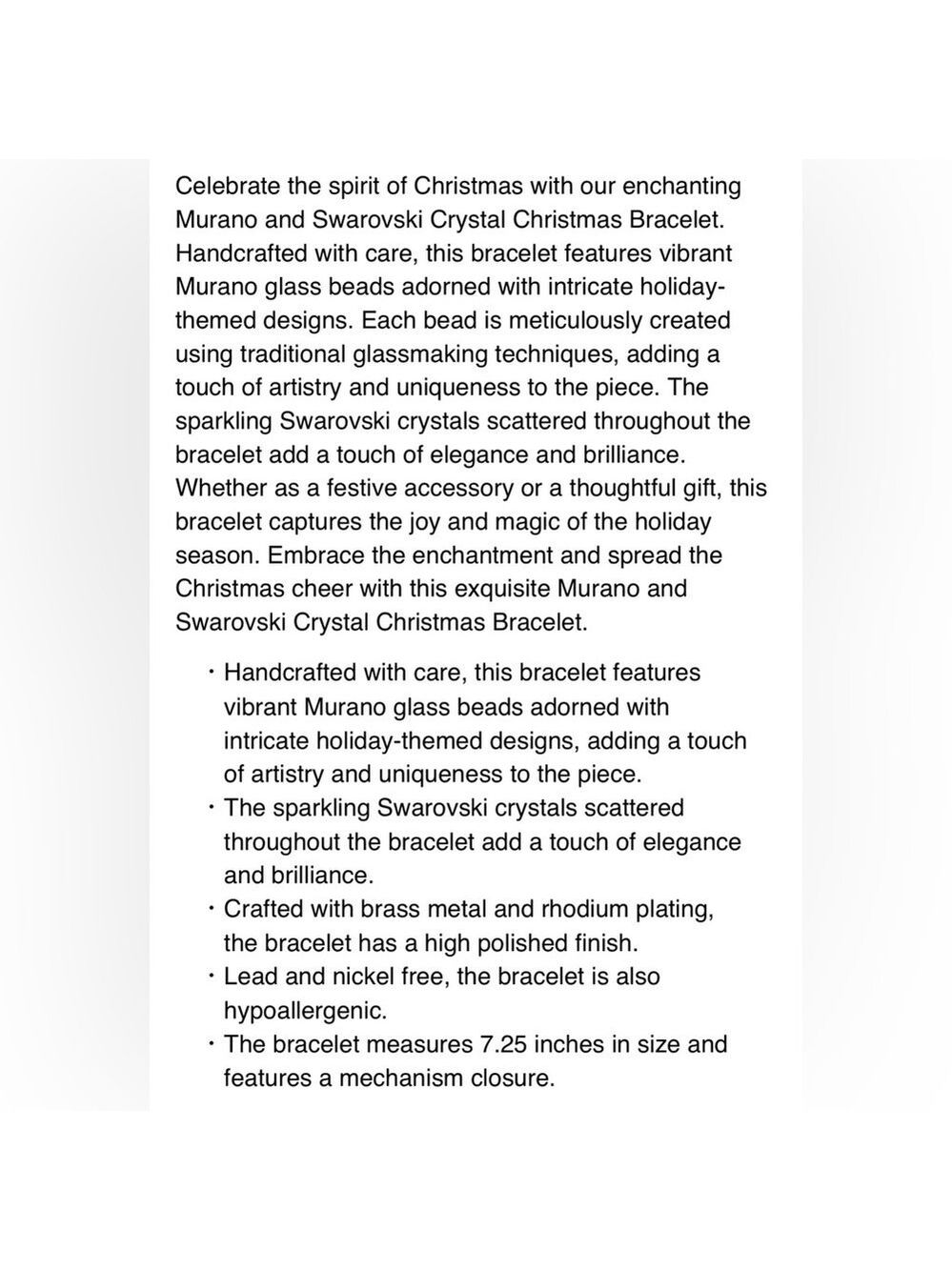 🎄Milano Glass & Swarovski Crystal Christmas Charm Bracelet w/ Magnet Clasp BNIB - Picture 3 of 5